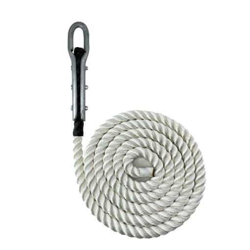 white 3 strand nylon gym rope with tulip fitting 1