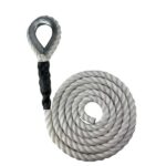 White Staplespun Sled Prowler Pulling Rope With Galvanised Thimble
