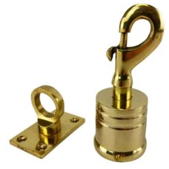 polished brass clip hook and eye plate 1