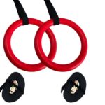 2 x Red Plastic Gymnastic Rings with Straps