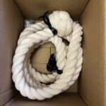 28mm Synthetic White Cotton Bannister Rope x 2.67 Metres C/W 3 Powder Coated Black Fittings (CS)