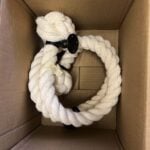 28mm Synthetic White Cotton Bannister Rope x 1.47 Metres C/W 3 Powder Coated Black Fittings (CS)