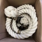 36mm Natural Cotton Bannister Rope x 3.1 Metres C/W 6 Antique Brass Fittings (CS)