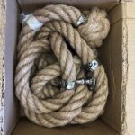 32mm Natural Jute Bannister Rope x 10 Foot C/W 4 Low Profile Chrome Fittings (CS)