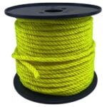 Pack of 10 x 8mm Fluorescent Yellow Polyethylene Safety Line Ropes x 50 Metre Reels