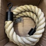 36mm Synthetic Polyhemp Barrier Rope x 2 Metres With Black Hook And Eye Plates (CS)