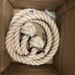 24mm Natural Cotton Bannister Rope Wormed x 10 Foot 4 Satin Brackets (CS)