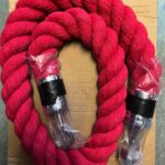 36mm Red Natural Cotton Barrier Rope x 1.25 Metres C/W Chrome Hook And Eyes (CS)
