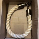 32mm Natural Sisal Barrier Rope x 800mm Antique Brass Hooks & Eyeplates (CS)