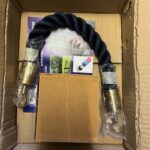 24mm Navy Blue Softline Barrier Rope x 500mm c/w Brass Hook & Eyeplates (CS)