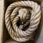 32mm Natural Jute Bannister Rope x 3.3 Metres 3 Antique Brass Brackets (CS)