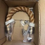 36mm Natural Manila Barrier Rope x 650mm Antique Brass Hooks & Eyeplates (CS)