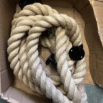 28mm Polyhemp Bannister Rope With Spliced Eyes x 2.85 Metres 4 Black Handrail Brackets (CS)