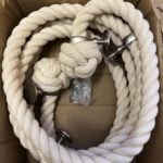 24mm Natural Cotton Bannister Rope x 10 Foot C/W 4 Low Profile Satin Fittings (CS)