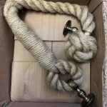 24mm Natural Jute Bannister Rope x 0.6 Metres 2 Antique Brass Brackets (CS)