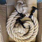28mm Natural Jute Bannister Rope x 12 Foot 3 Black Handrail Brackets (CS)