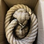 36mm Natural Jute Bannister Rope x 3.3 Metres 5 Antique Brass Brackets (CS)