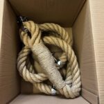 36mm Natural Jute Bannister Rope With Spliced Eyes x 3.15 Metres 4 Chrome Handrail Brackets (CS)