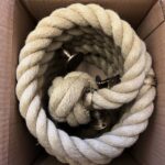 32mm Polyhemp Bannister Rope x 5.25 Metres 6 Antique Brass Brackets (CS)