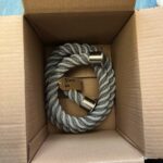 32mm Grey Wormed Barrier Rope x 6 Foot c/w Satin Nickel Cup End Fittings (CS)