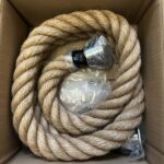 36mm Natural Jute Barrier Rope x 2 Metres Satin Nickel Cup Ends Attached (CS)