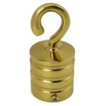 30mm Polished Brass Reeded Hook Rope Fitting