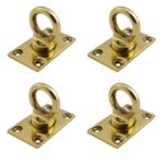 Pack Of 4 Polished Brass Rounded Eye Plate Rope Fittings