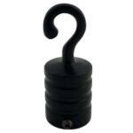24mm Powder Coated Black Reeded Hook Rope Fitting