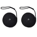 2 x 14mm Black Softline Mooring Ropes 8 Inch Soft Eye x 12 Metres