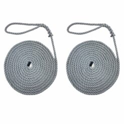 2 8mm grey softline mooring ropes 10 metres 1