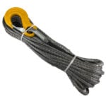 10mm Silver HMPE Winch Rope x 30 Metres, Yellow Hook + End Terminal