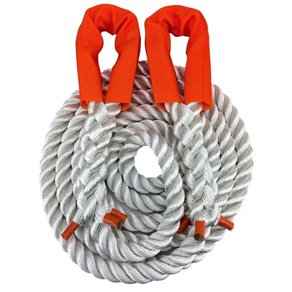 20mm White Nylon 3 Strand Tow Rope x 12 Metres - RopeServices UK