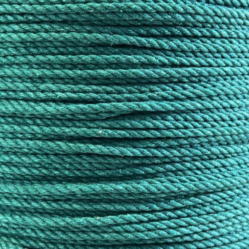 4mm emerald green natural cotton rope on a reel 1