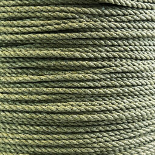 4mm olive green natural cotton rope on a reel 1