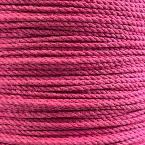 4mm pink natural cotton rope on a reel 1