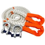 16mm White Nylon 3 Strand Tow Rope x 4.5 Metres With Shackles