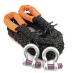 24mm Black 8 Strand Nylon Kinetic Tow Rope x 6 Metres With Shackles
