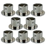 Pack of 8 x 24mm Polished Chrome Cup End Rope Fittings