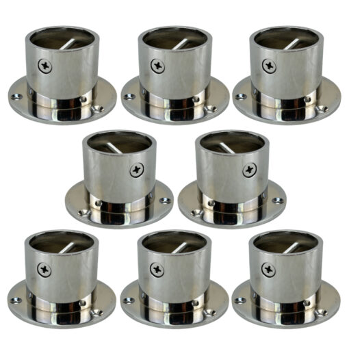 pack of 8 24mm polished chrome cup end rope fittings 1