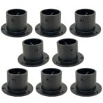 Pack of 8 x 24mm Powder Coated Black Cup End Rope Fittings