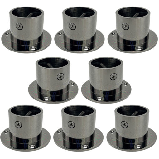 pack of 8 gun metal black decking rope cup end fittings 1