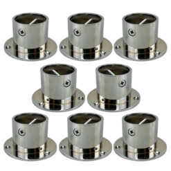 pack of 8 polished chrome decking rope cup end fittings 1