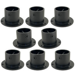 pack of 8 powder coated black decking rope cup end fittings 1
