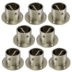 Pack of 8 x 28mm Satin Nickel Cup End Rope Fittings