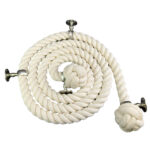 32mm Natural Cotton Bannister Rope x 10 Foot 4 Satin Nickel Brackets (CS)