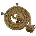 40mm Natural Jute Bannister Rope x 10 Foot 4 Satin Nickel Brackets (CS)