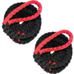 2 x 24mm Black 8 Strand Nylon Mooring Ropes x 10 Metres 30cm Soft Eye
