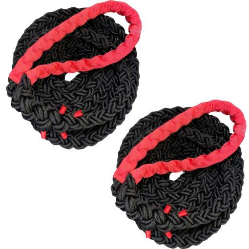 2 x 24mm black 8 strand nylon mooring ropes x 10 metres 30cm soft eye 2