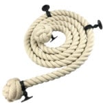 36mm Natural Cotton Bannister Rope x 10 Foot, 4 Black Handrail Brackets