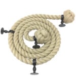 36mm Synthetic Polyhemp Bannister Rope x 10 Foot, 4 Black Handrail Brackets